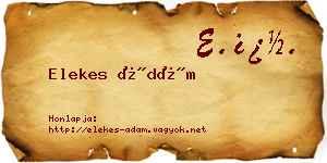 Elekes Ádám névjegykártya