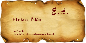 Elekes Ádám névjegykártya